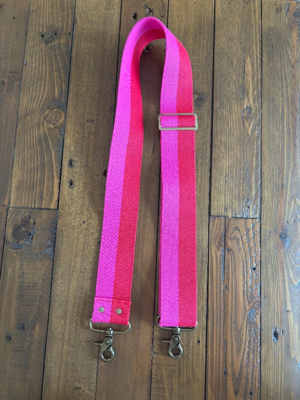 Parker Thatch Adjustable Crossbody Strap - Pink & Red Stripe